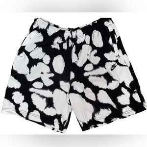 Mens Nike Sportswear Club Fleece Allover Print Shorts Blk White Mens XXL